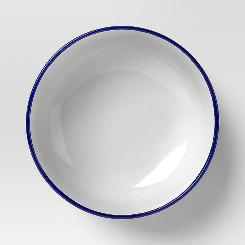 slide 3 of 3, 23.8oz Stoneware Cereal Bowl Blue Rim - Threshold™, 23.8 oz