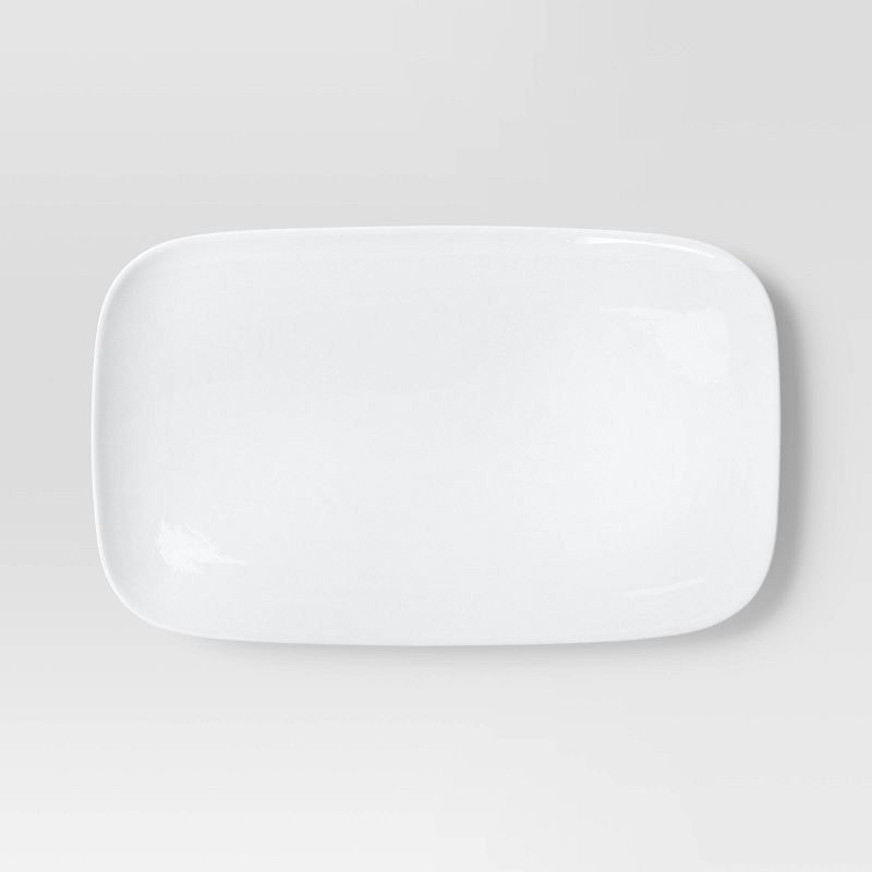 slide 3 of 3, 16.25" New Porcelain Rectangle Large Serve Platter - Threshold™, 1 ct