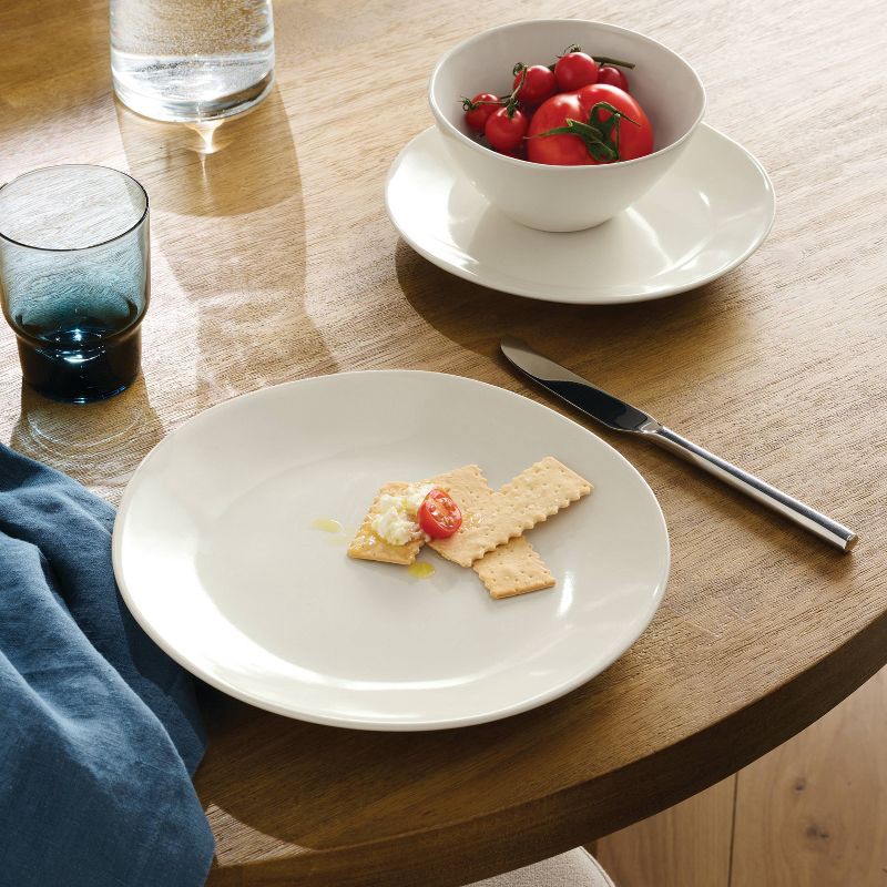 slide 2 of 5, 12pc Stoneware Aralia Dinnerware Set Sour Cream - Threshold™, 12 ct