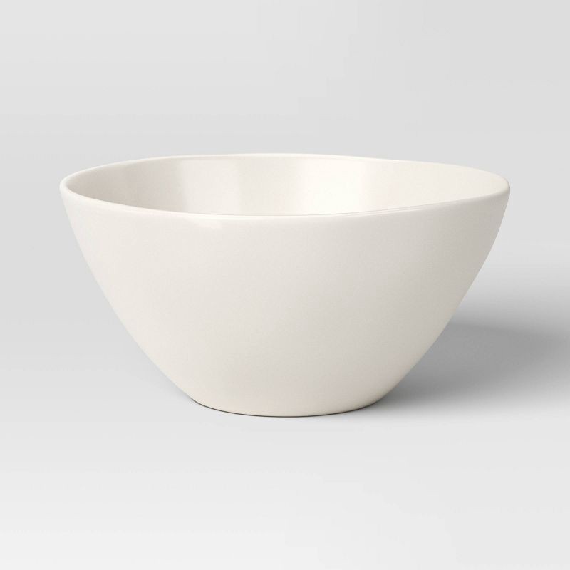 slide 5 of 5, 12pc Stoneware Aralia Dinnerware Set Sour Cream - Threshold™, 12 ct