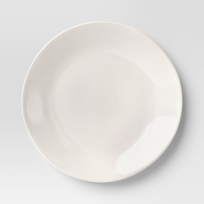 slide 1 of 3, 10" Stoneware Aralia Dinner Plate Sour Cream - Threshold™, 1 ct
