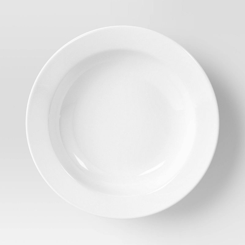 slide 3 of 3, 14.8 fl oz New Porcelain Round Rim Dinner Bowl White - Threshold™, 14.8 fl oz