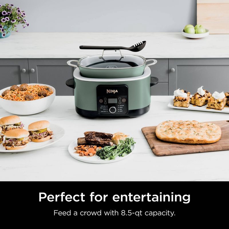 slide 2 of 12, Ninja PossibleCooker PRO 8.5qt Multi-Cooker with 8-in-1 Slow Cooker, Dutch Oven, Sous Vide, Oven Safe Pot to 500°F Sage Green MC1001GN, 8.5 qt