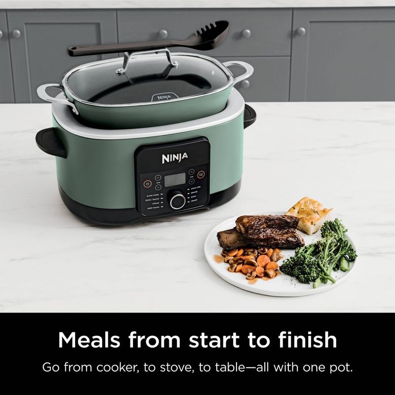 slide 9 of 12, Ninja PossibleCooker PRO 8.5qt Multi-Cooker with 8-in-1 Slow Cooker, Dutch Oven, Sous Vide, Oven Safe Pot to 500°F Sage Green MC1001GN, 8.5 qt