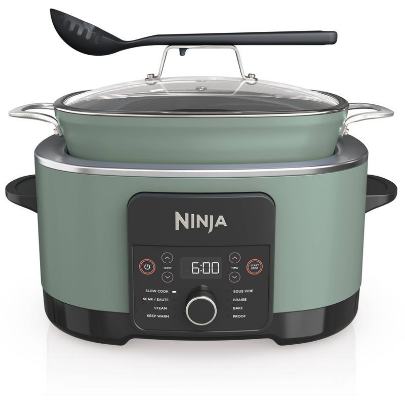 slide 1 of 12, Ninja PossibleCooker PRO 8.5qt Multi-Cooker with 8-in-1 Slow Cooker, Dutch Oven, Sous Vide, Oven Safe Pot to 500°F Sage Green MC1001GN, 8.5 qt