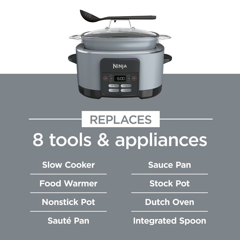 slide 7 of 12, Ninja PossibleCooker PRO 8.5qt Multi-Cooker with 4-in-1 Slow Cooker, Sear, Sous Vide, Oven Safe Pot to 500°F Stone MC1000SP, 8.5 qt