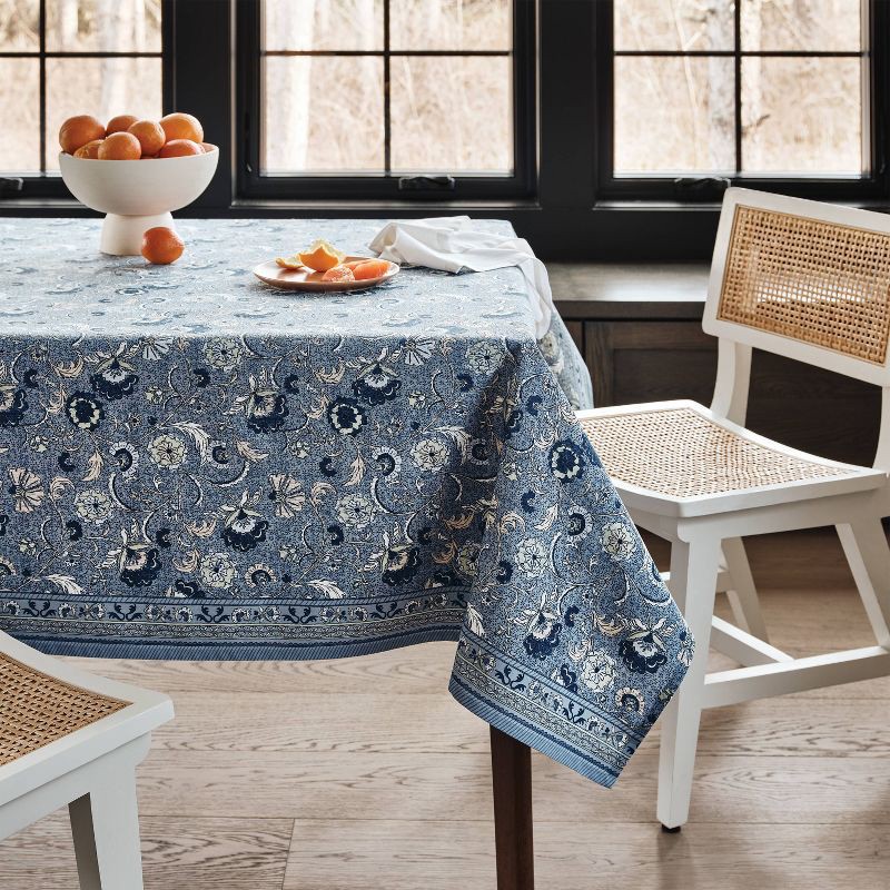 slide 2 of 3, 120"x60" Table Cloth Blue Floral - Threshold™, 1 ct