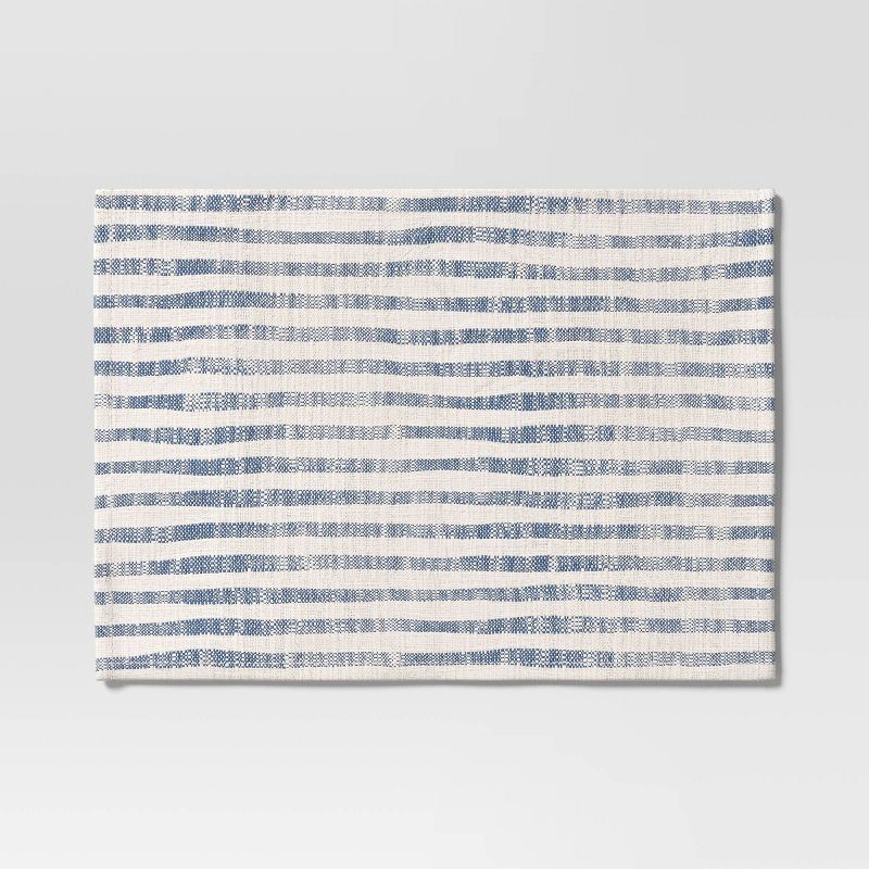 slide 3 of 4, 2pk Placemat Blue Striped - Threshold™, 2 ct
