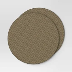 2pk Textured Faux Leather Charger Olive - Threshold™