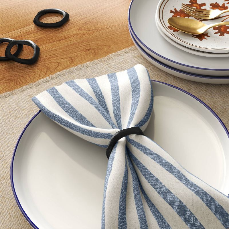 slide 2 of 3, 4pk Striped Napkins Blue - Threshold™, 4 ct