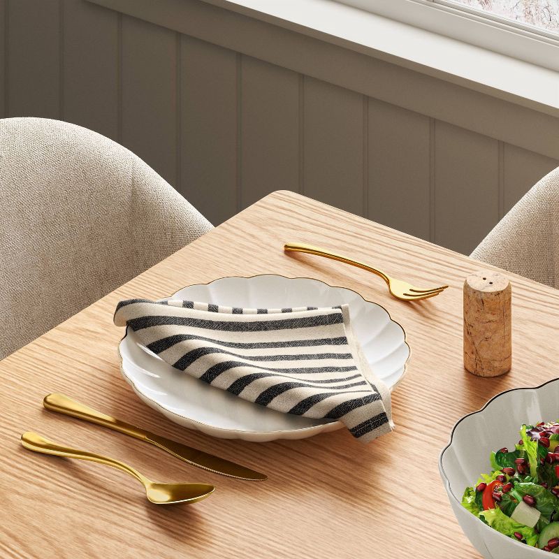 slide 2 of 3, 4pk Striped Napkins Khaki/Black - Threshold™, 4 ct