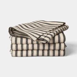4pk Striped Napkins Khaki/Black - Threshold™