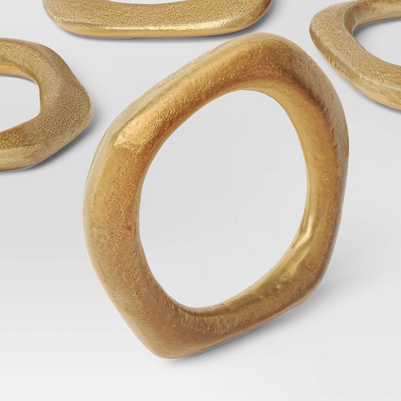 slide 3 of 3, 4pk Napkin Rings Brass Finish - Threshold™, 4 ct