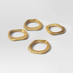 4pk Napkin Rings Brass Finish - Threshold™