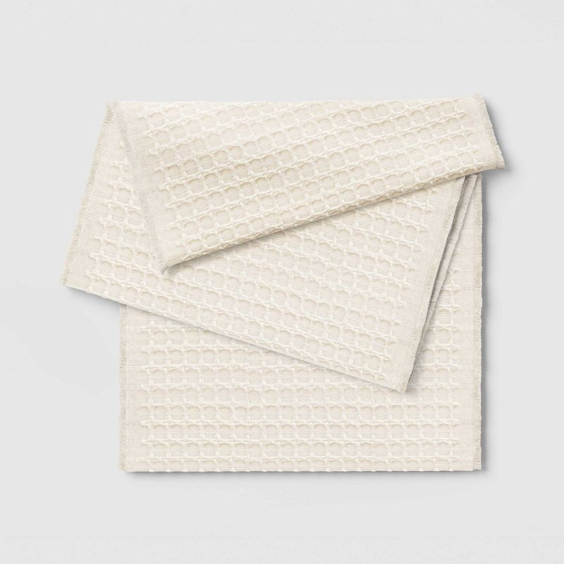 slide 1 of 3, 72"x14" Solid Textured Table Runner Ivory - Threshold™, 1 ct