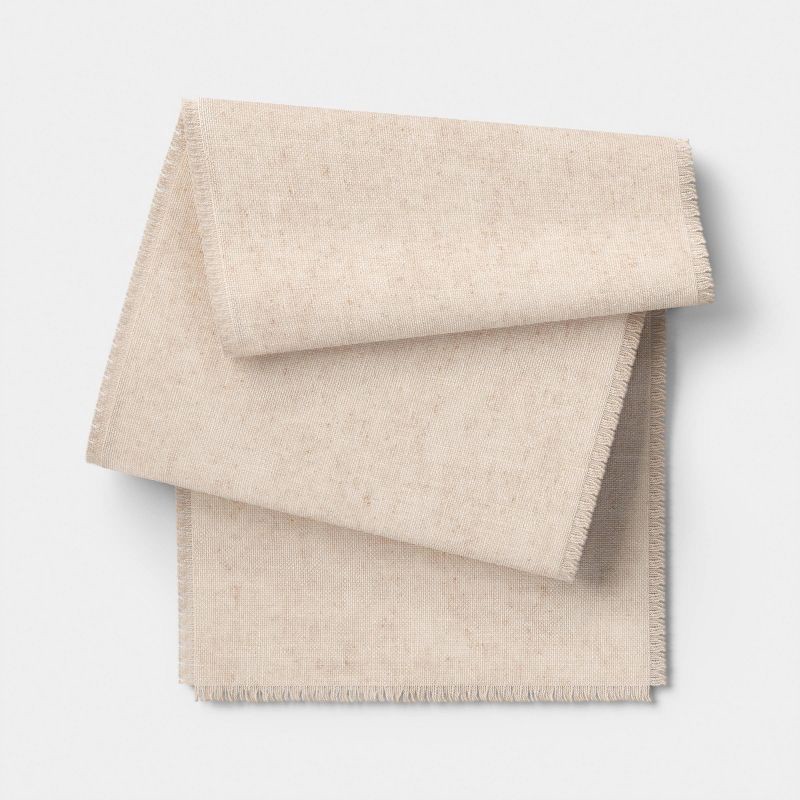 slide 1 of 3, 108"x14" Table Runner Natural Woven - Threshold™, 1 ct