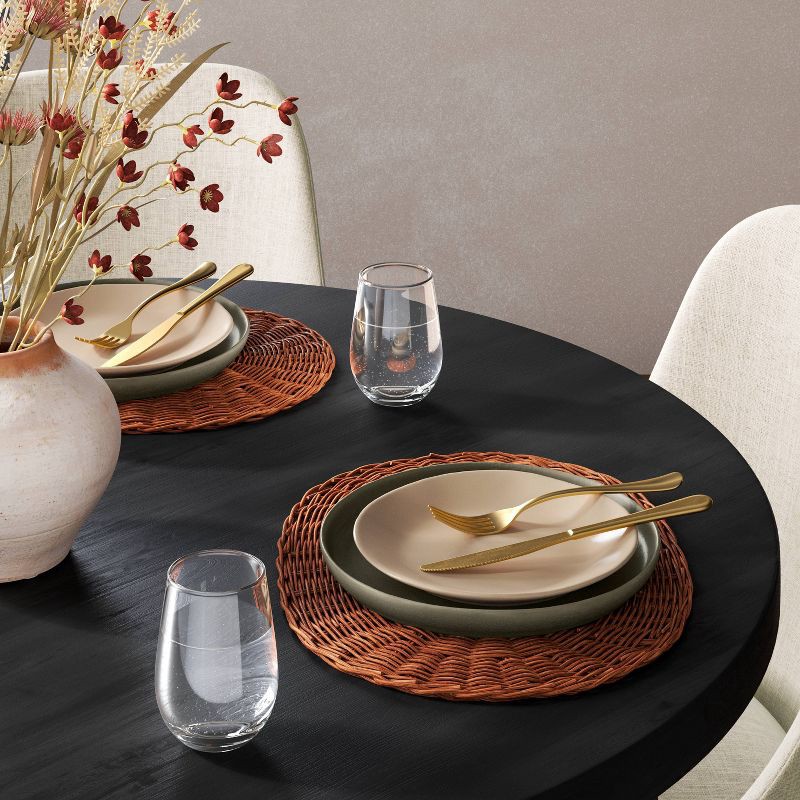 slide 2 of 4, 2pk Dark Woven Rattan Placemat - Threshold™, 2 ct