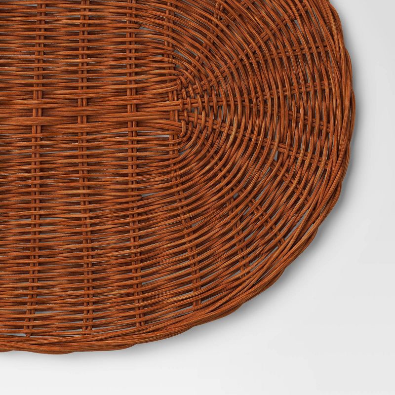 slide 4 of 4, 2pk Dark Woven Rattan Placemat - Threshold™, 2 ct