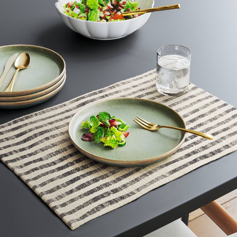 slide 2 of 4, 2pk Placemat Khaki/Black Striped - Threshold™, 2 ct