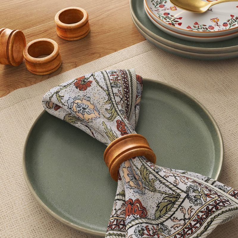 slide 2 of 3, 4pk Wood Napkin Rings - Threshold™, 4 ct