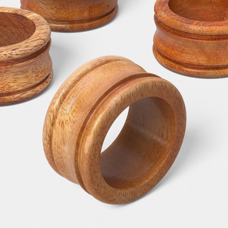 slide 3 of 3, 4pk Wood Napkin Rings - Threshold™, 4 ct