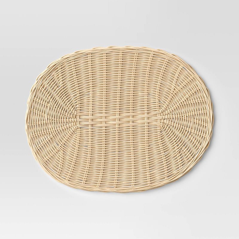 slide 3 of 4, 2pk Light Woven Rattan Placemat - Threshold™, 2 ct