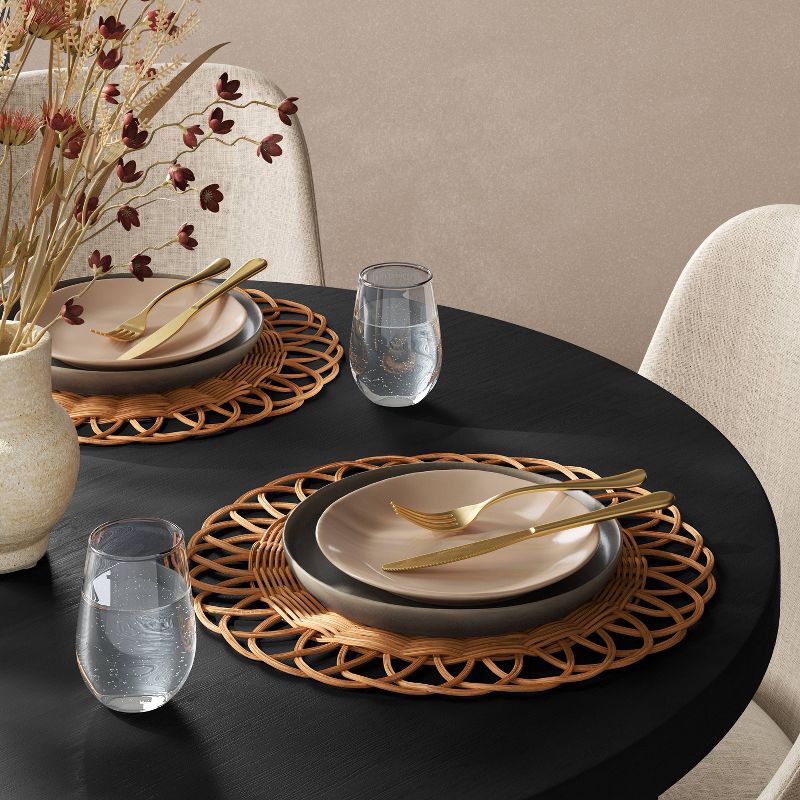 slide 2 of 4, 2pk.Woven Looped Rattan chargers - Threshold™, 2 ct