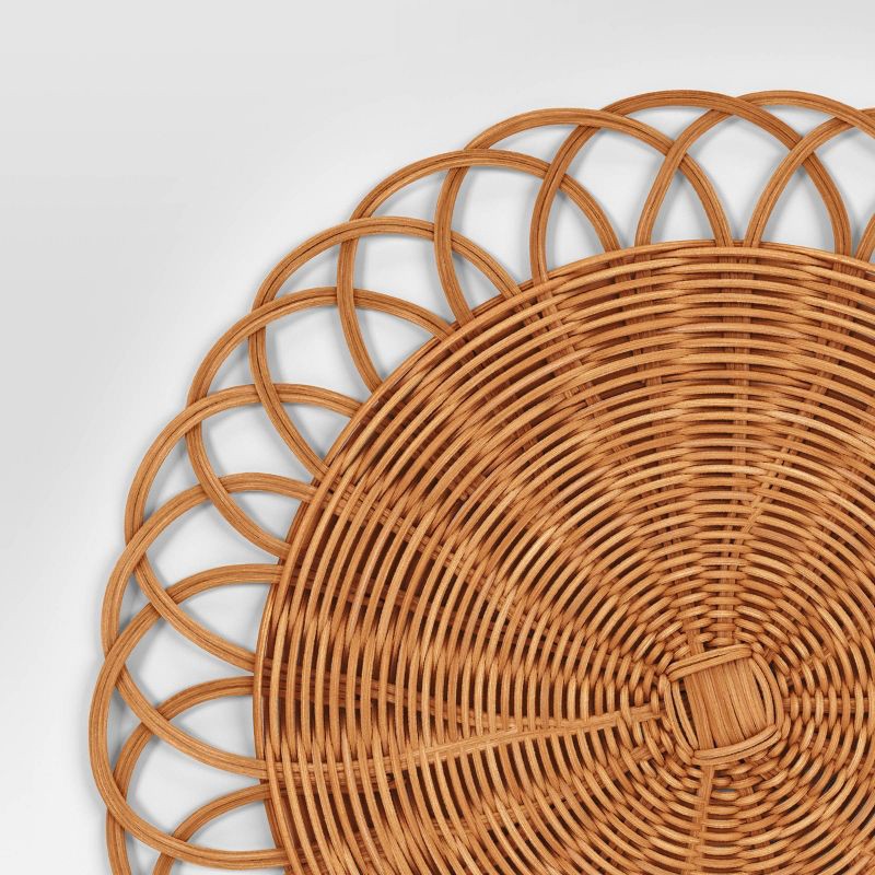 slide 4 of 4, 2pk.Woven Looped Rattan chargers - Threshold™, 2 ct