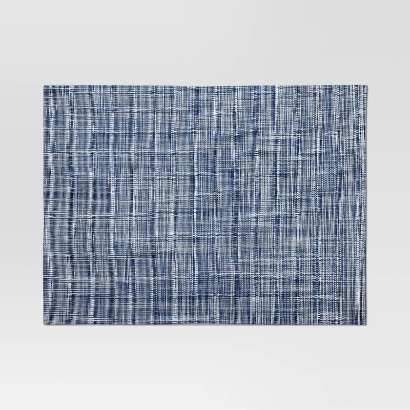 slide 3 of 4, 2pk Placemat Blue Heathered Vinyl - Threshold™, 2 ct