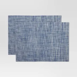 2pk Placemat Blue Heathered Vinyl - Threshold™
