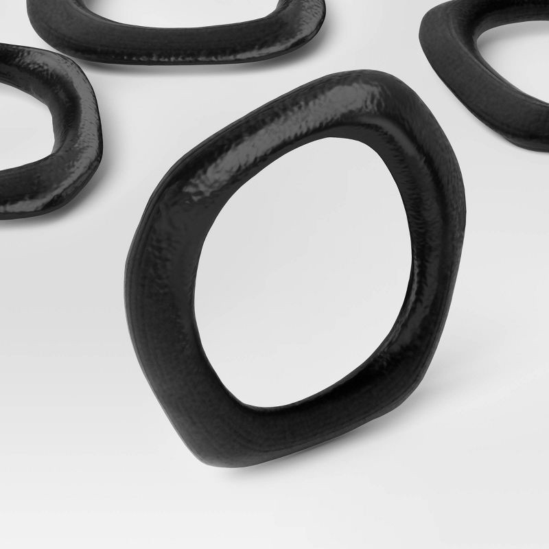 slide 3 of 3, 4pK Napkin Rings Black Finish - Threshold™, 4 ct
