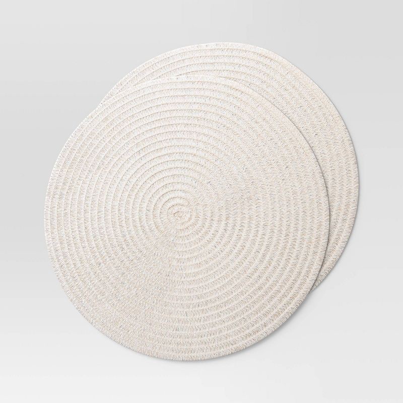 slide 1 of 4, 2pk Paper Charger Taupe Heathered - Threshold™, 2 ct