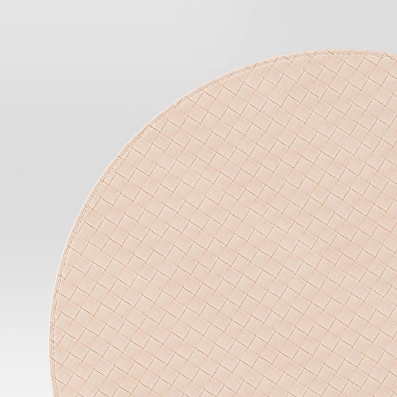 slide 4 of 4, 2pk Textured Faux Leather Charger Light Tan - Threshold™, 2 ct