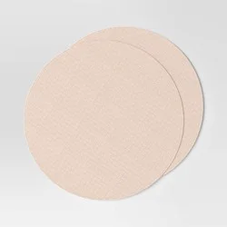 2pk Textured Faux Leather Charger Light Tan - Threshold™