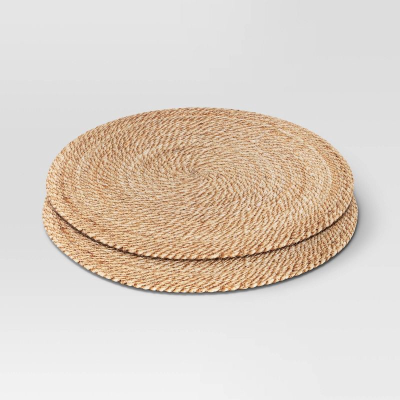 slide 3 of 4, 2pk Jute Charger -Threshold™, 2 ct