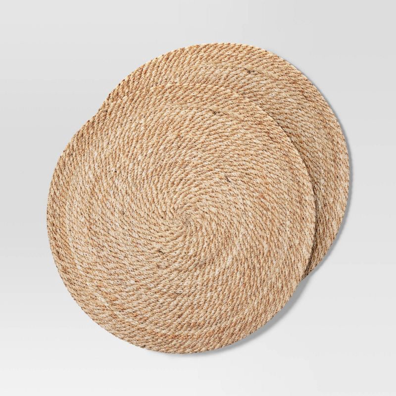 slide 1 of 4, 2pk Jute Charger -Threshold™, 2 ct