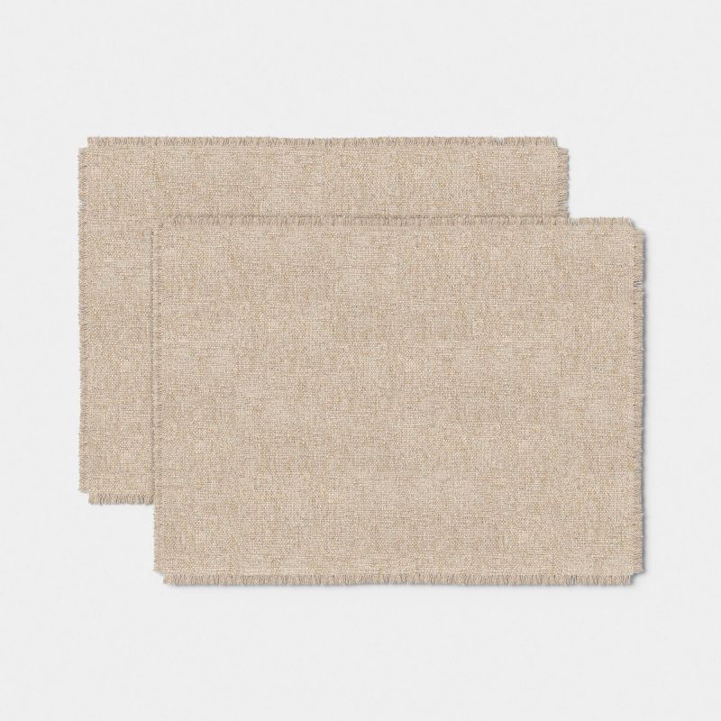 slide 1 of 4, 2pk Natural Woven Placemat - Threshold™, 2 ct
