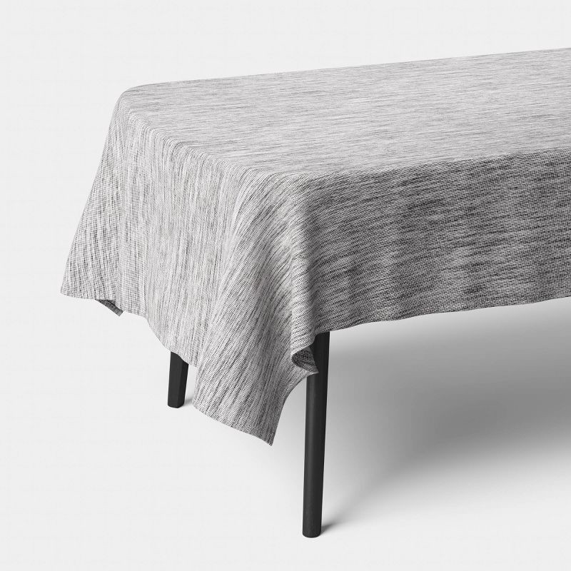 slide 1 of 3, 84"x60" Tablecloth Black/White Weave - Threshold™, 1 ct