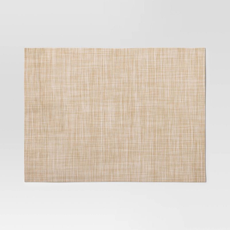 slide 3 of 4, 2pk Placemat Tan Heathered Vinyl - Threshold™, 2 ct