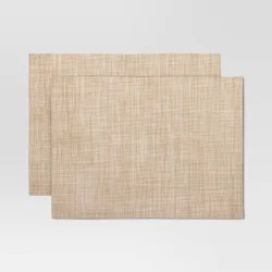 2pk Placemat Tan Heathered Vinyl - Threshold™