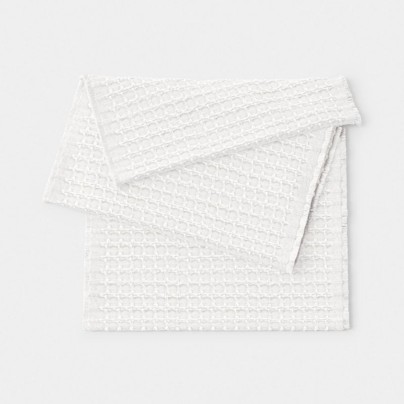 slide 1 of 3, 104"x14" Textured Solid Table Runner Ivory - Threshold™, 1 ct