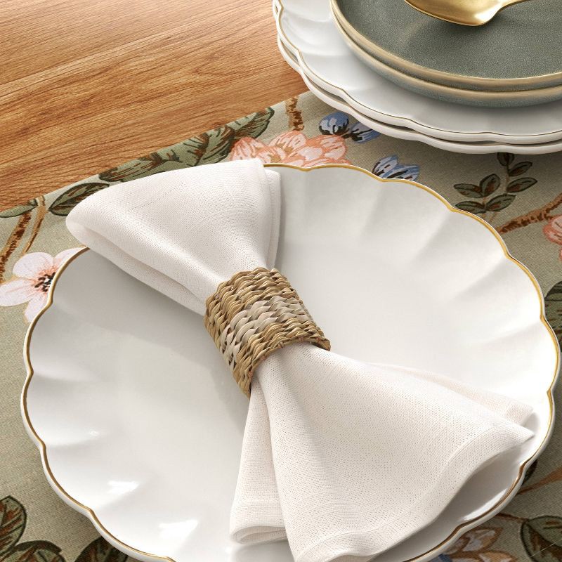 slide 2 of 3, 4pk Seagrass woven Napkin Rings - Threshold™, 4 ct