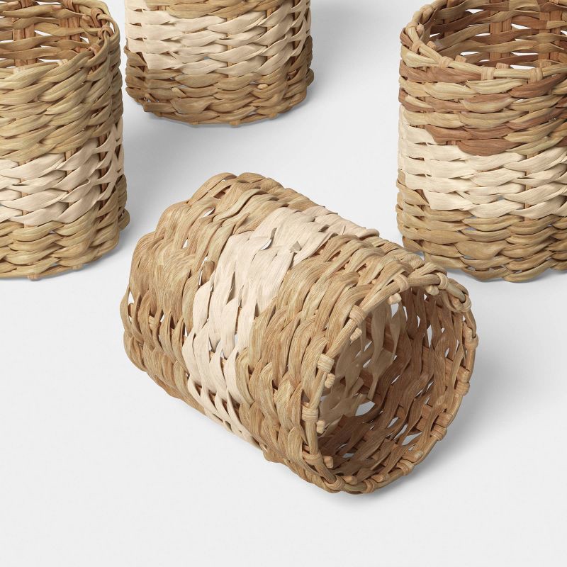 slide 3 of 3, 4pk Seagrass woven Napkin Rings - Threshold™, 4 ct