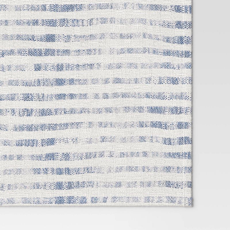 slide 3 of 3, 108"x14" Table Runner Blue Striped - Threshold™, 1 ct