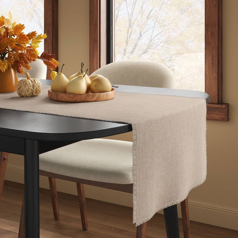 slide 2 of 3, 72"x14" Table Runner Natural Woven - Threshold™, 1 ct