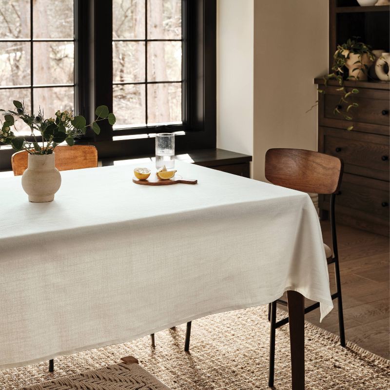 slide 2 of 3, 104"x60" Tablecloth White - Threshold™, 1 ct