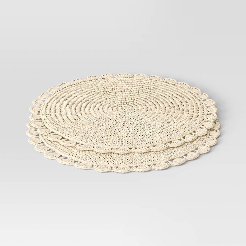 slide 3 of 4, 2pk Paper Charger Scallop - Threshold™, 2 ct