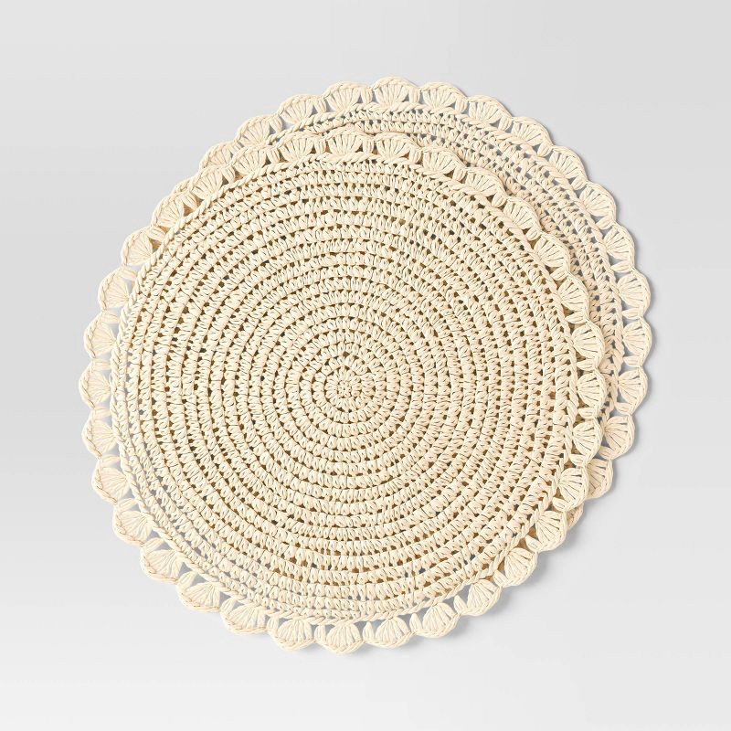 slide 1 of 4, 2pk Paper Charger Scallop - Threshold™, 2 ct