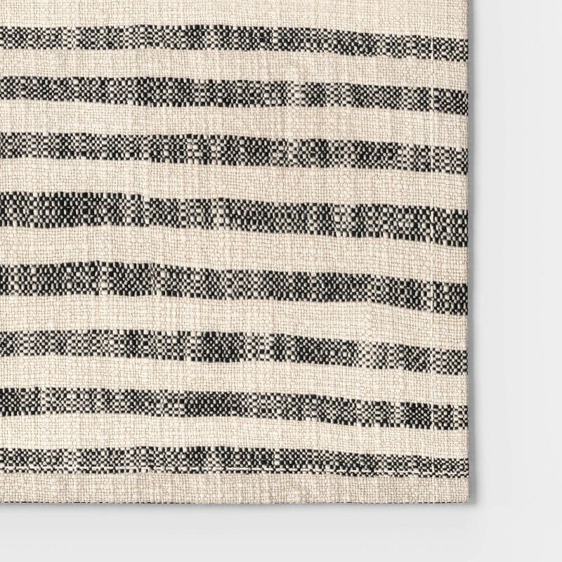 slide 3 of 3, 108"x14" Striped Table Runner Khaki/Black - Threshold™, 1 ct