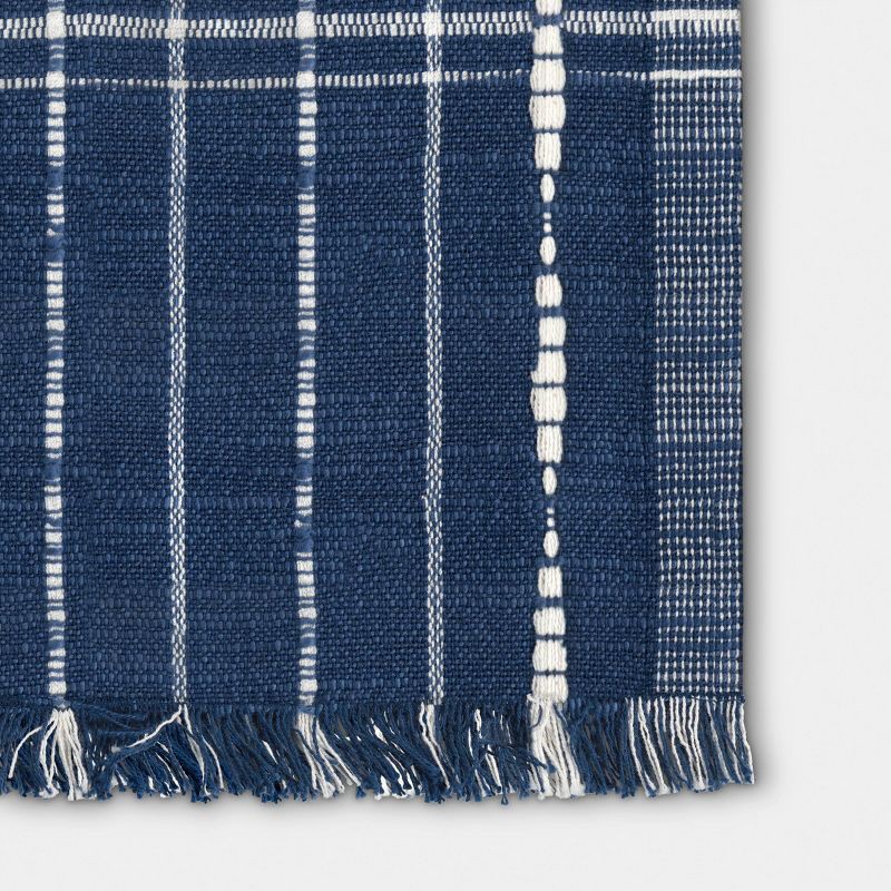 slide 3 of 3, 108"x14" Table Runner Dark Blue Woven - Threshold™, 1 ct